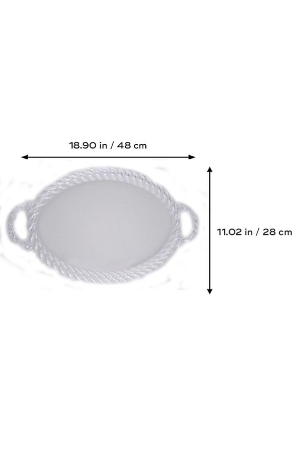 Oval Halat Tepsi Çay Tepsi,kahve Tepsi,sunum Tepsi,vintage Dekoratif Şeffaf Tepsi - 5