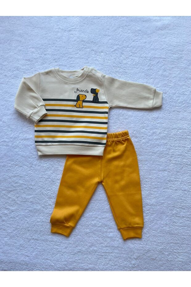 Baby boy friends printed sweatshirt & sweatpants 2-piece set