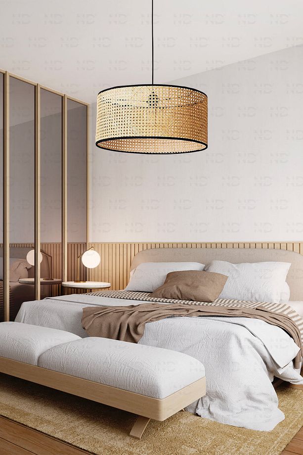 Hazeran Avize 40cm- Iskandinav, Modern, Bohem, Rattan Avize, Aydınlatma - 4