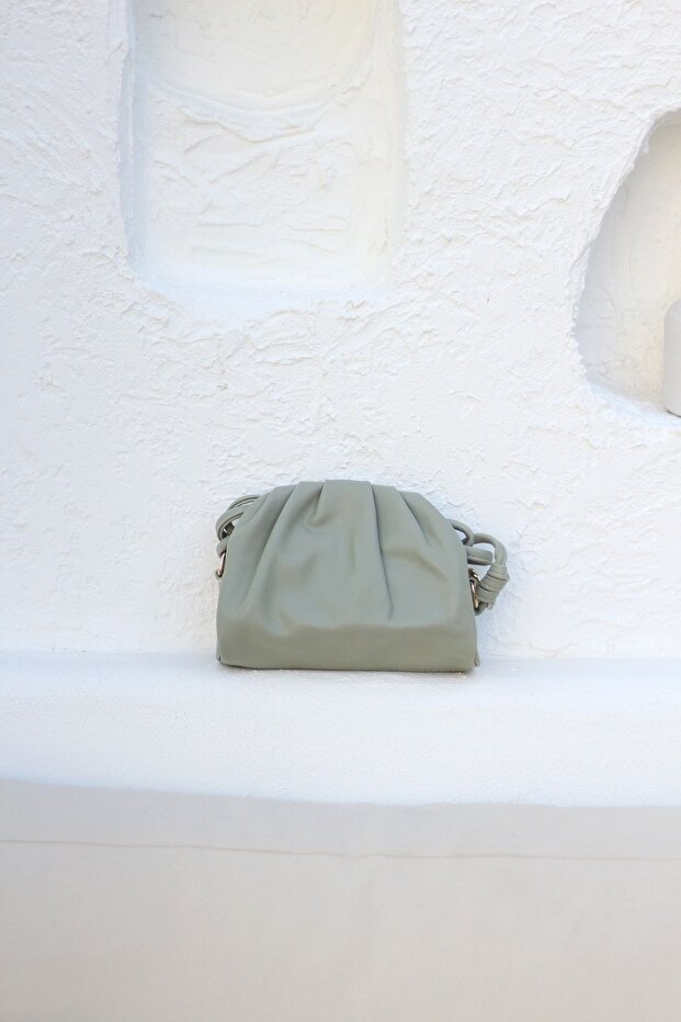Women's Mint Green Soft Pleated Shoulder Bag