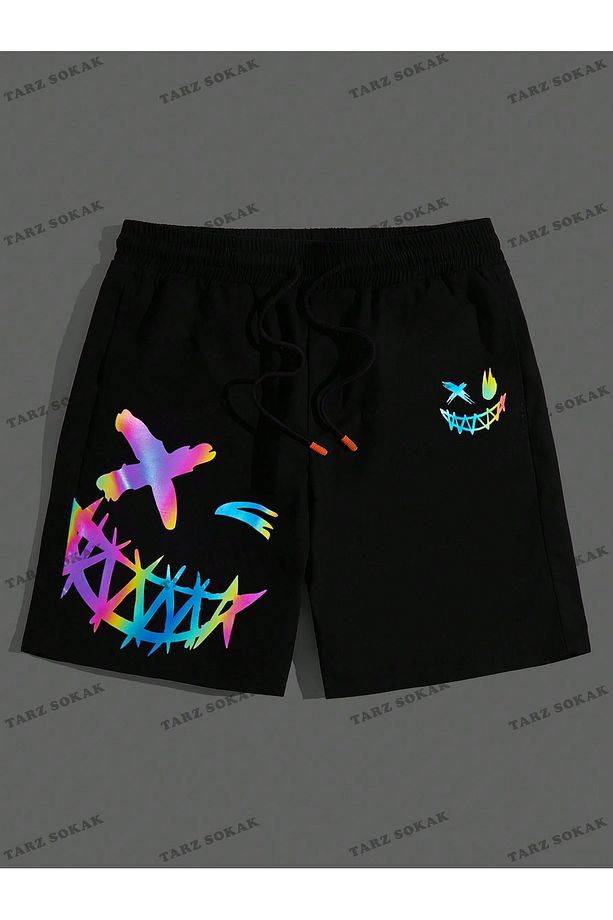 Y2K Unisex Yaz Şort Bermuda Harajuka Anime Retro KOD-11580 - 1