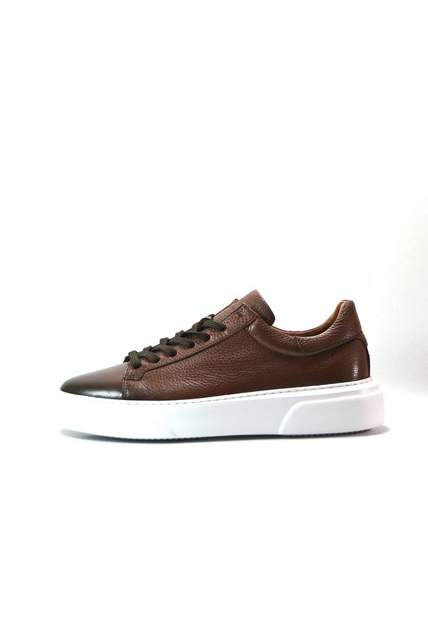 Mn.1091 Genuine Leather Brown High Sole Casual Men's Shoes