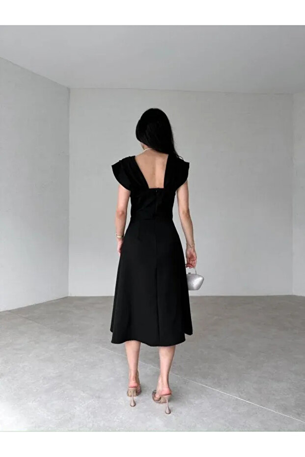 SIRALI İNCİLİ MİDİ ELBİSE - 3