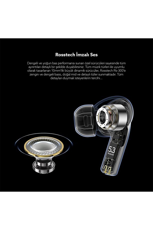 Soundparty Rs-300 Aktif Gürültü Önleyici Tws Bluetooth 5.3 Kulaklık-Şeffaf Mod-4 Mikrofonlu - 5