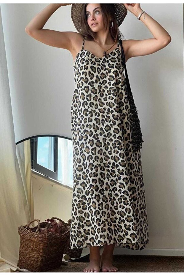 Keten Leopar Elbise - 2