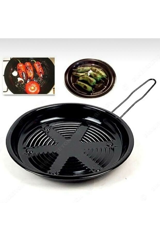 Black Enamel Roasting Set with Handle - Pan