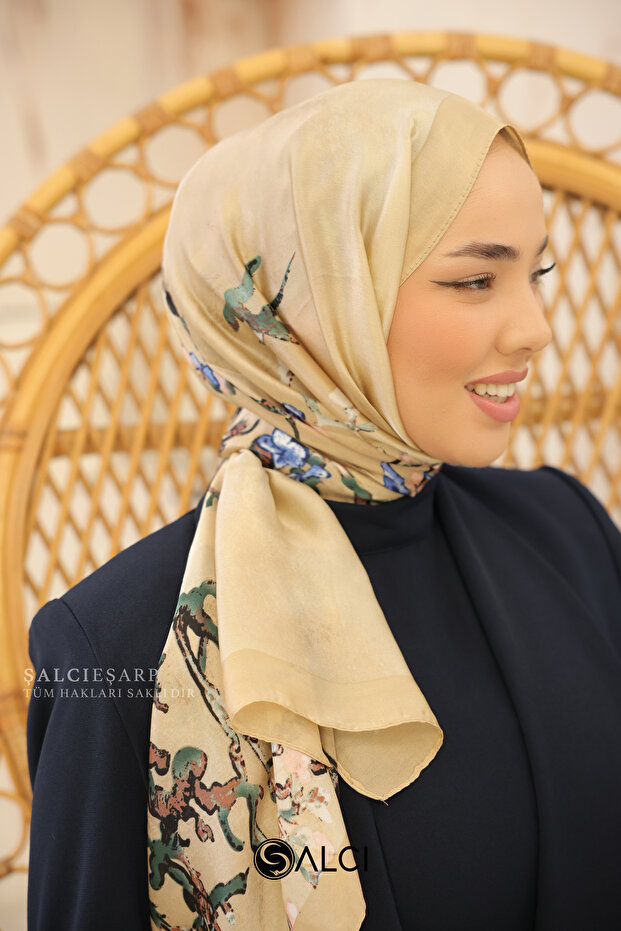 شال حريري مستورد بنمط فان جوخ - 4