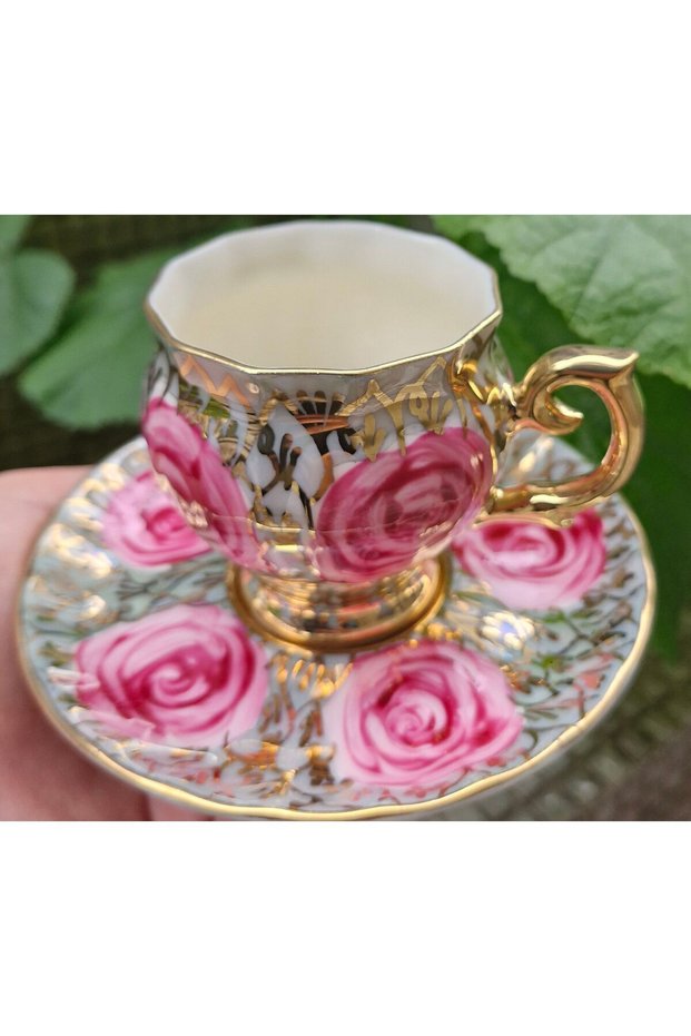 Rubin Porcelain Hand Painting Set of 2 Coffee Cups