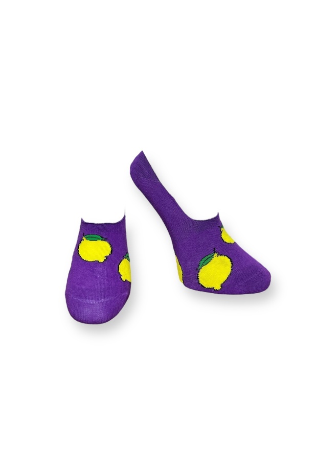 Unisex Limon Desenli Babet Çorap - 1