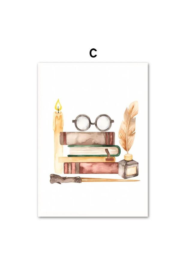 Harry Potter '6’lı Çerçeve Görünümlü MDF Tablo Seti-Çocuk Odası Dekoru - 6