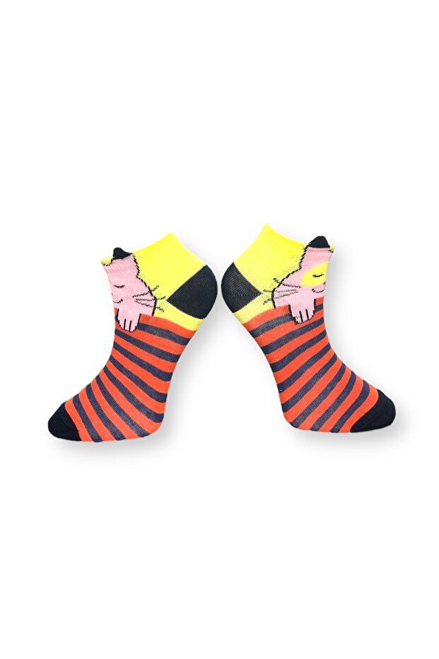Unisex Hayvan Desenli Patik Çorap - 2