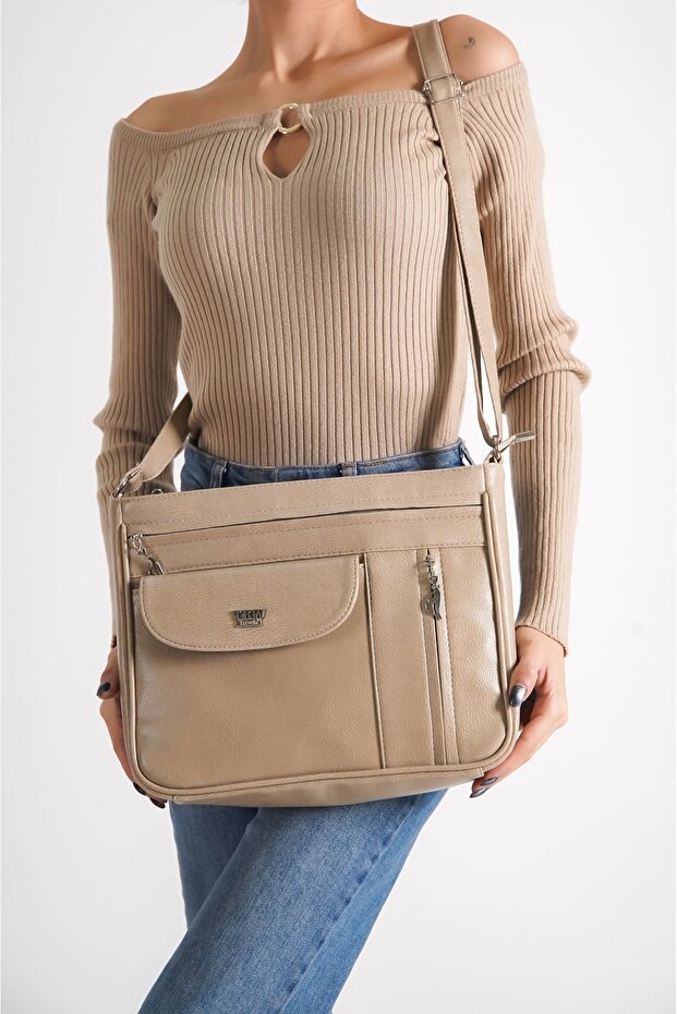 Women's Cream Shoulder Crossbody Bag
