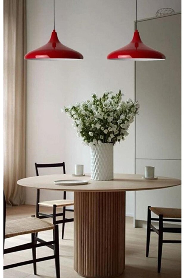 Retro Rustik Metal Sarkıt Avize Kırmızı 35 Cm Çap Tek Fiyatıdır - 1