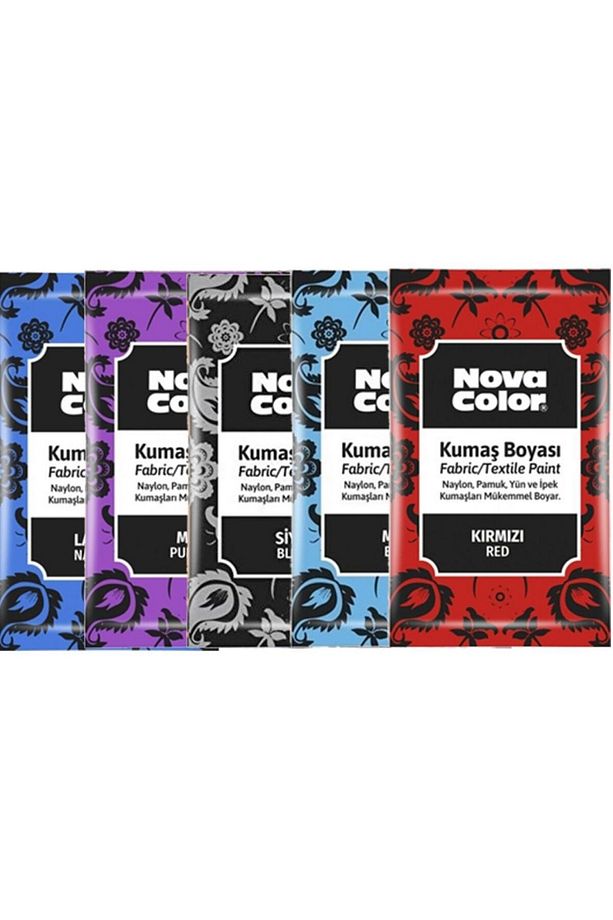 Fabric Textile Toz Tekstil Kumaş Boyası Kıyafet Elbise Çanta Ayakkabı Pantolon 12gr Tüm Renkler Set - 3