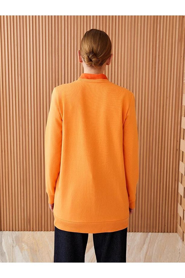 LCW Modest Bisiklet Yaka Düz Uzun Kollu Kadın Sweatshirt - 5