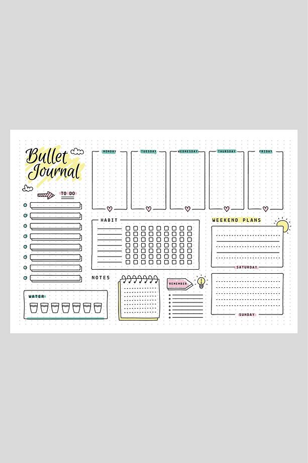 Bullet Journal To-do List Günlük Yapılacaklar- Hedefler Defteri 21*29cm 50 Yaprak - 1