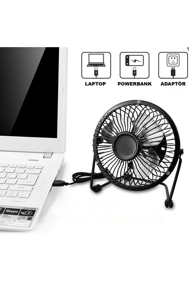 Masa Üstü Usb Fan Soğutucu Vantilatör Klima Usb Girişli Metal Serinletici Fan - 4