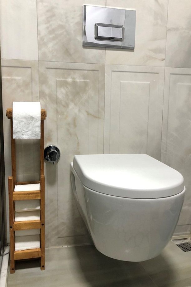 Banyo Ahşap Tuvalet Kağıtlığı Dekor Wc Kağıtlık Tuvalet Kağıdı Standı - 4