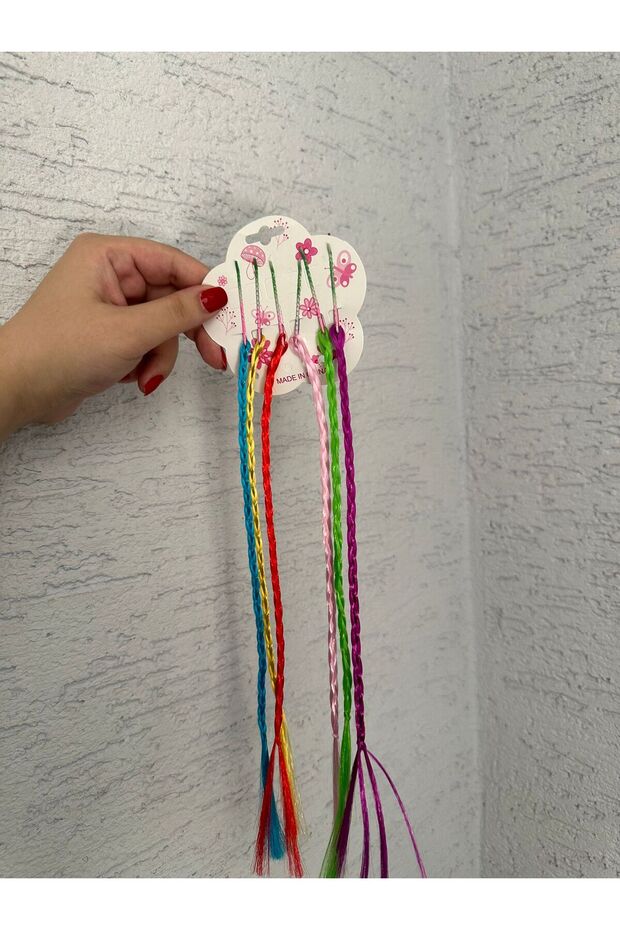 6-Piece Colorful Children's Hair Clip - Wire and Braided