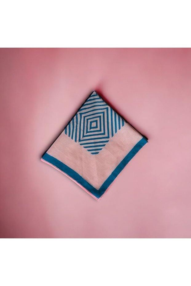 Women's Pink Patterned Cotton Handmade Hair Bandana