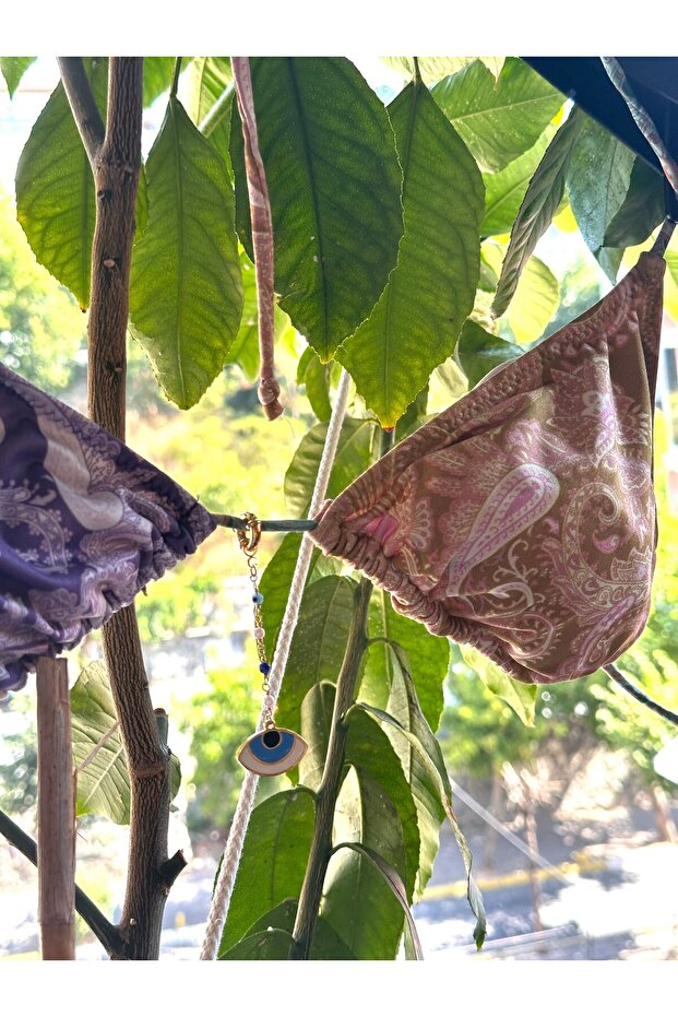 طقم بيكيني منقوش باللون الأزرق - 4