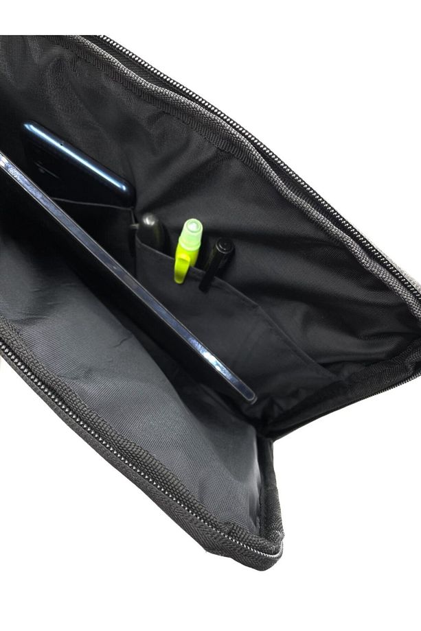 13-14'' Inç Kapitoneli Gri Su Geçirmez Laptop/macbook/notebook/evrak Kılıfı/çantası - 5
