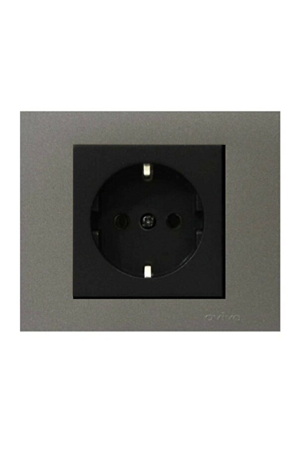 مقبس مؤرض الكم مقبس أسود بإطار أنثراسايت - 1