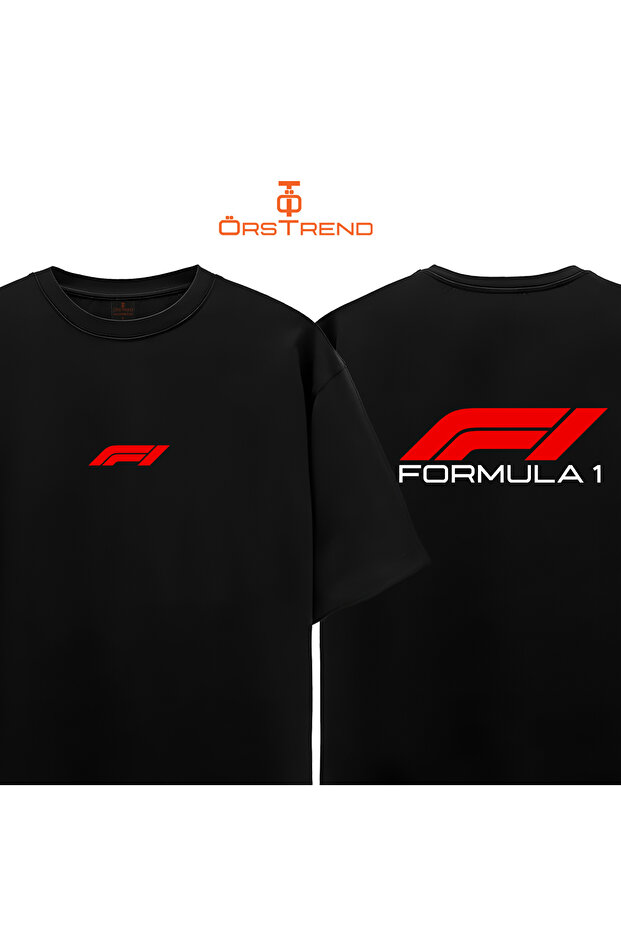 Formula 1 Baskılı Oversize Tişört - 1