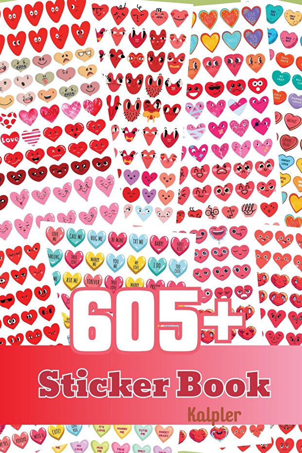 Sticker Book, 600 Pieces Giant Sticker Label Set, Colorful Hearts Sticker, Sticker Book, Adhesive
