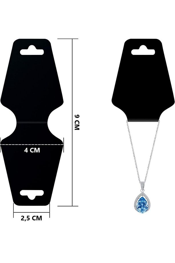 Siyah Takı Kolye ve Bileklik Kartları - Takı Asma Kartı 100 adet 9 x 4 cm - 3