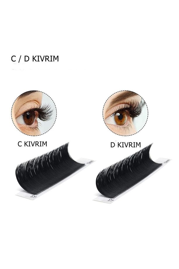 0,07 D Kıvrım 13mm Çek Tak Auto Fan 2d 3d 4d 5d 6d Volume Demet Ipek Kirpik Eays Fan Wolume - 6