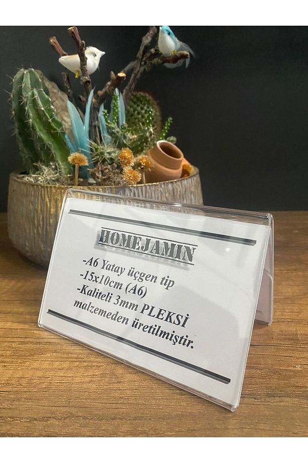 A6 Yatay Üçgen Piramit A Tip Şeffaf Pleksi Föylük Fiyatlık Menü Broşür Etiket 5 Adet (15X10) Cm - 7