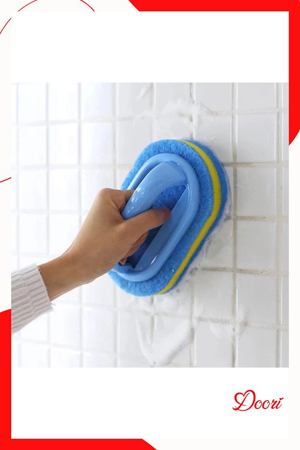 3 Adet Dayanıklı Sünger Fırça 3 Katlı Lavabo Mutfak Banyo Fayans Duşakabin Bulaşık Yıkama Fırçası - 2