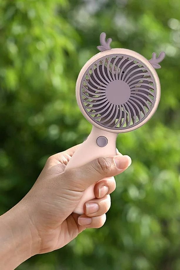 Şarj Edilebilir Mini El Vantilatörü Güçlü Motor 250mah 130mm - 2