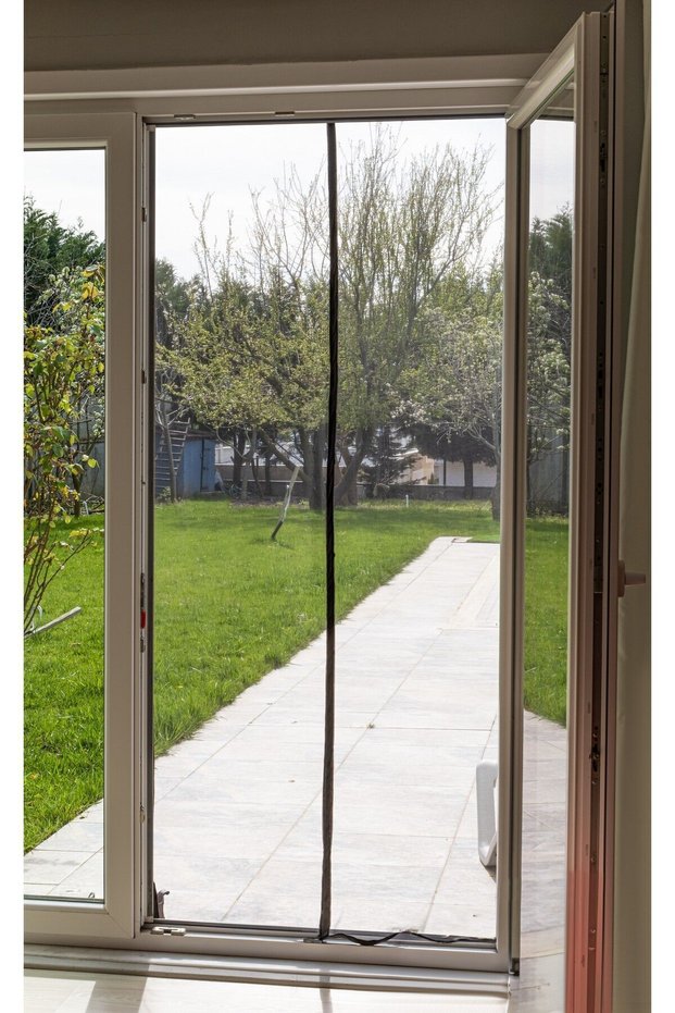 Magnetic Door Fly Screen 105X210 cm Black Tulle with Magnetic Tape
