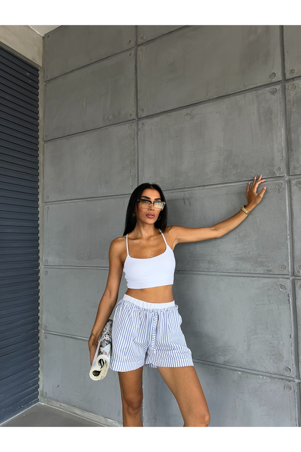 Ριγέ ελαστικό μποξεράκι μέσης - 4