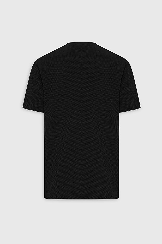 Erkek Siyah Slim Fit Dar Kesim Modal Bisiklet Yaka Yumuşak Tuşeli Esnek Basic Tişört - 9