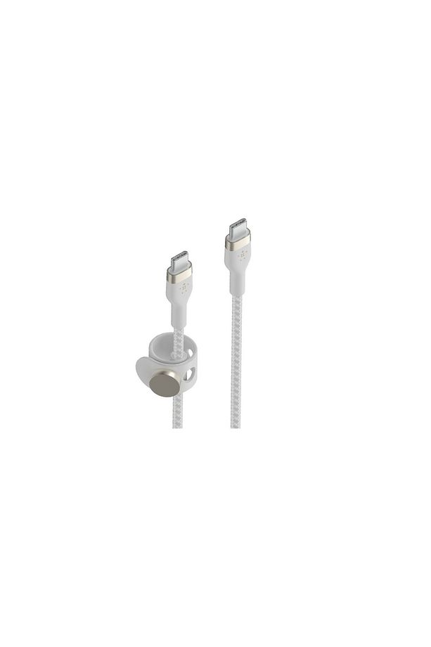 BoostCharge Pro Flex Örgülü USB C Tipi - C Kablosu 1 Metre USB-IF -Beyaz - 2