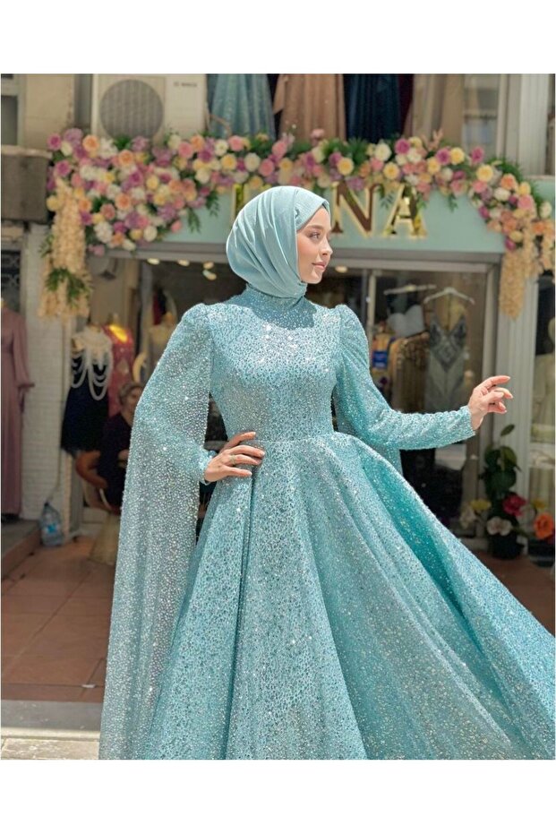 Mavi Tesettür Abiye - 5