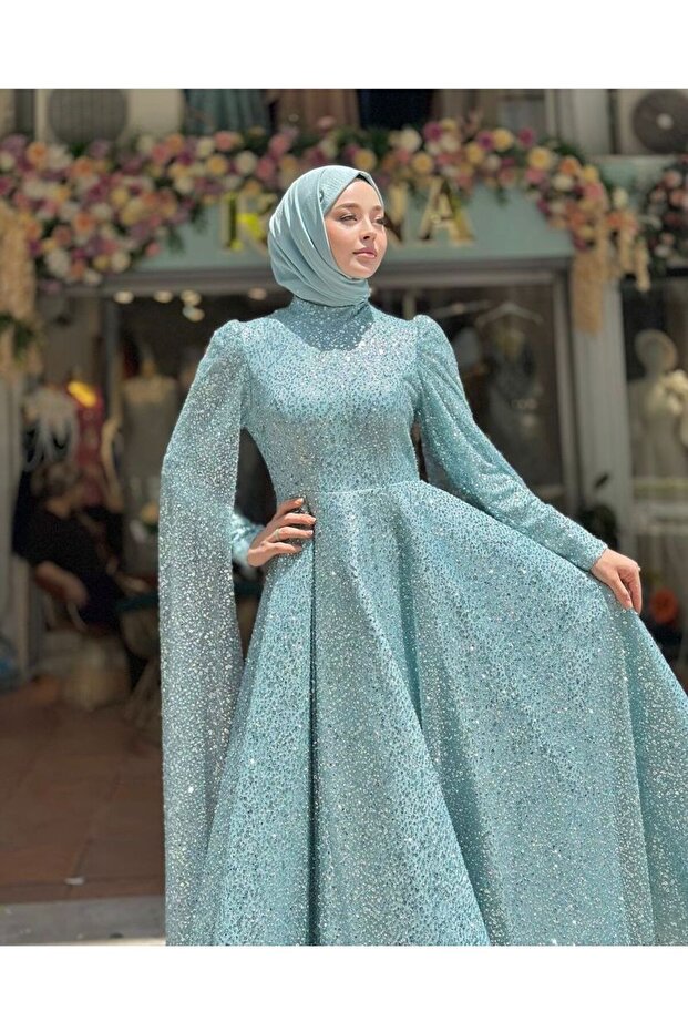 Mavi Tesettür Abiye - 6