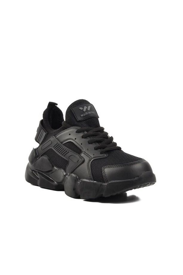 Siyah Siyah Fileli Hafif Unisex Spor Ayakkabı - 3