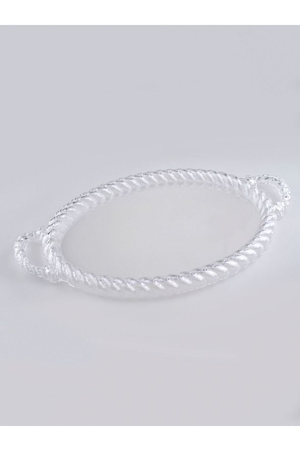 Oval Halat Tepsi Çay Tepsi,kahve Tepsi,sunum Tepsi,vintage Dekoratif Şeffaf Tepsi - 2