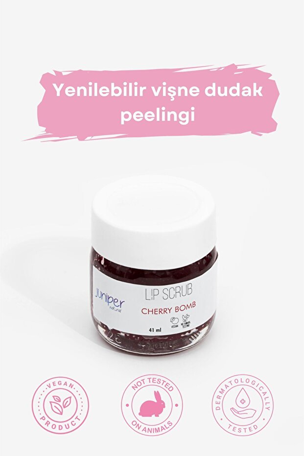 Cherry Lip Scrub - Repairing, Purifying, Nourishing, Vegan - 41 ml