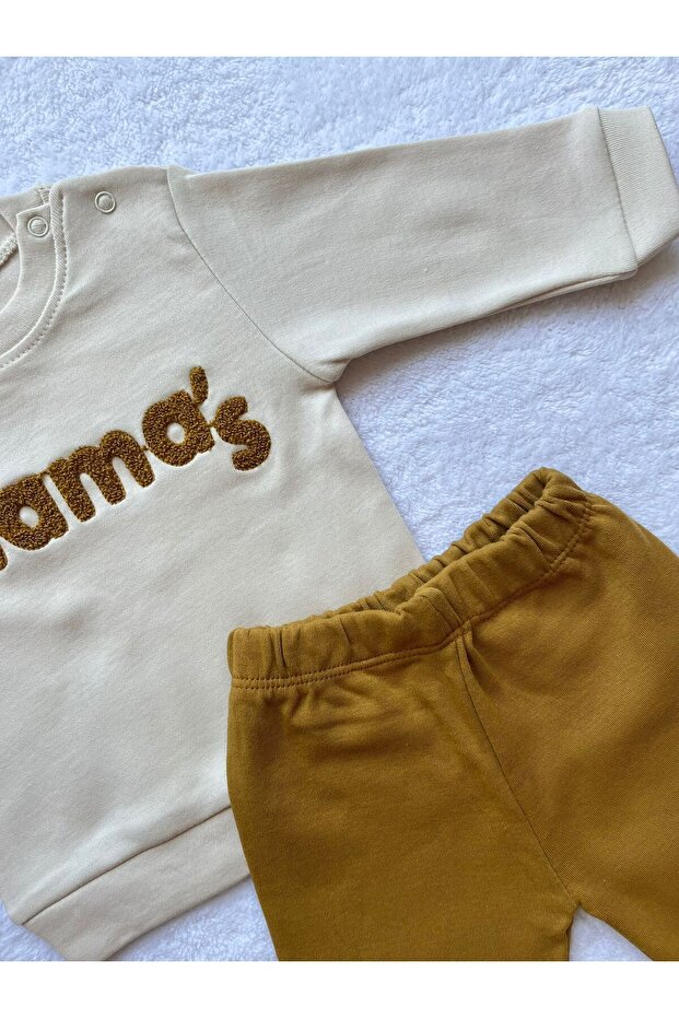 Baby Boy Mama's Embroidered 2-Piece Sweatshirt and Pants Set 4