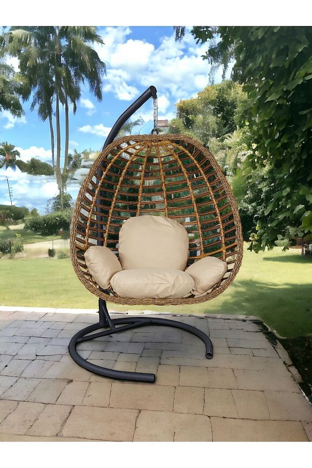 Tek Kişilik Rattan Örgü Salıncak - 1