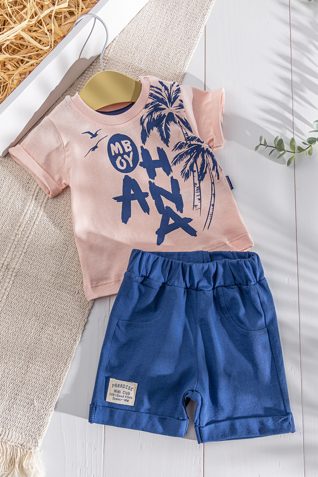 Summer Themed Baby Boy Set with Summer Shorts