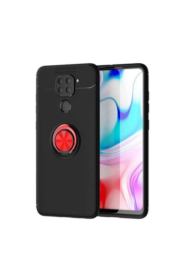 حافظة متوافقة مع هاتف Xiaomi Redmi Note 9 غطاء سيليكون مع حامل حلقي قابل للدوران