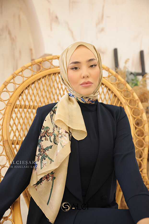 شال حريري مستورد بنمط فان جوخ - 2