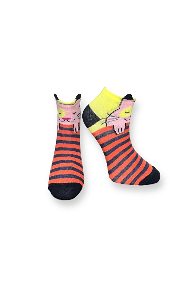 Unisex Hayvan Desenli Patik Çorap - 1