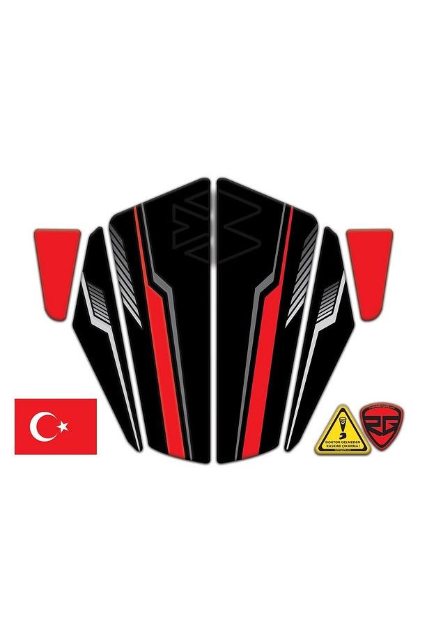 Bajaj Dominar D250 - 400 Çamurluk Sticker 6 Parça Set Siyah Kırmızı Redlinegrafik - 1